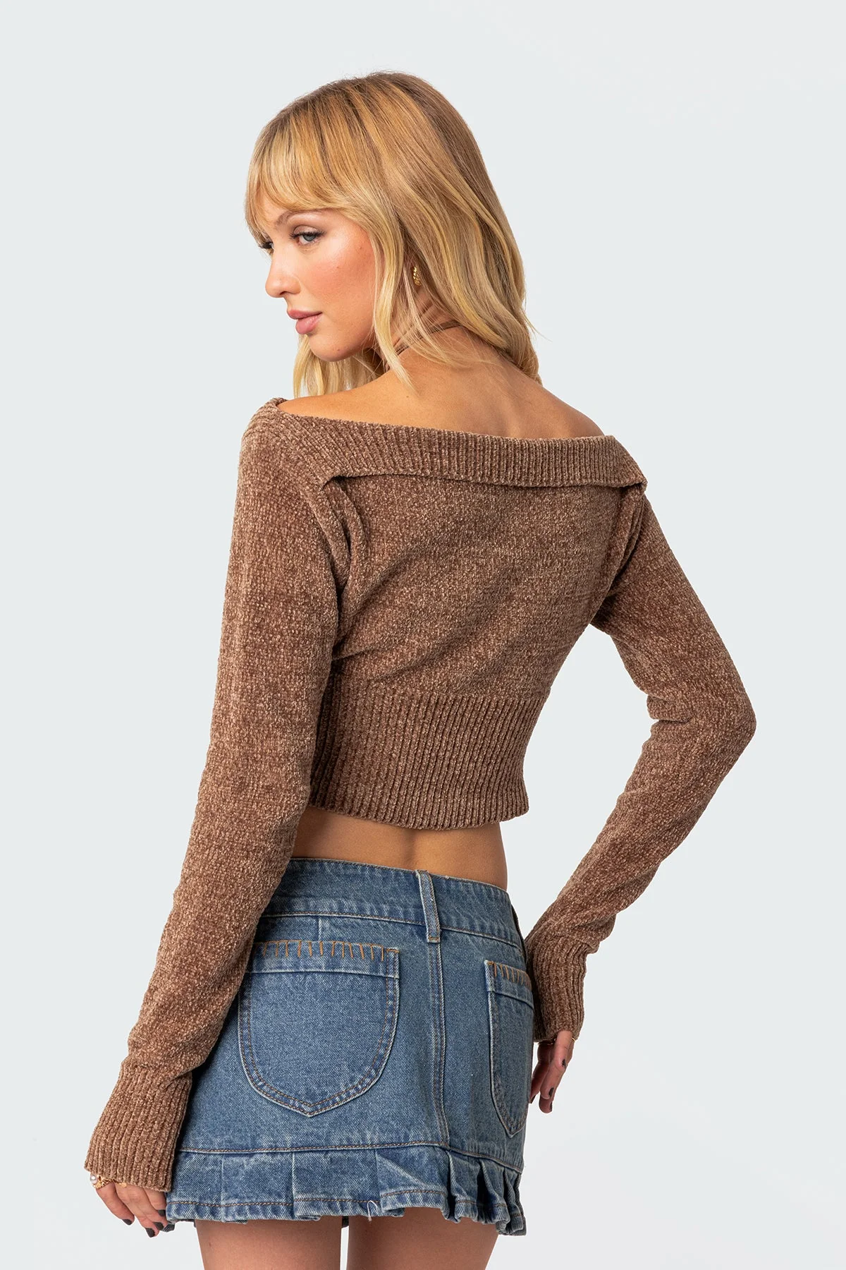 Comfy Brown Knit Sweater for Women