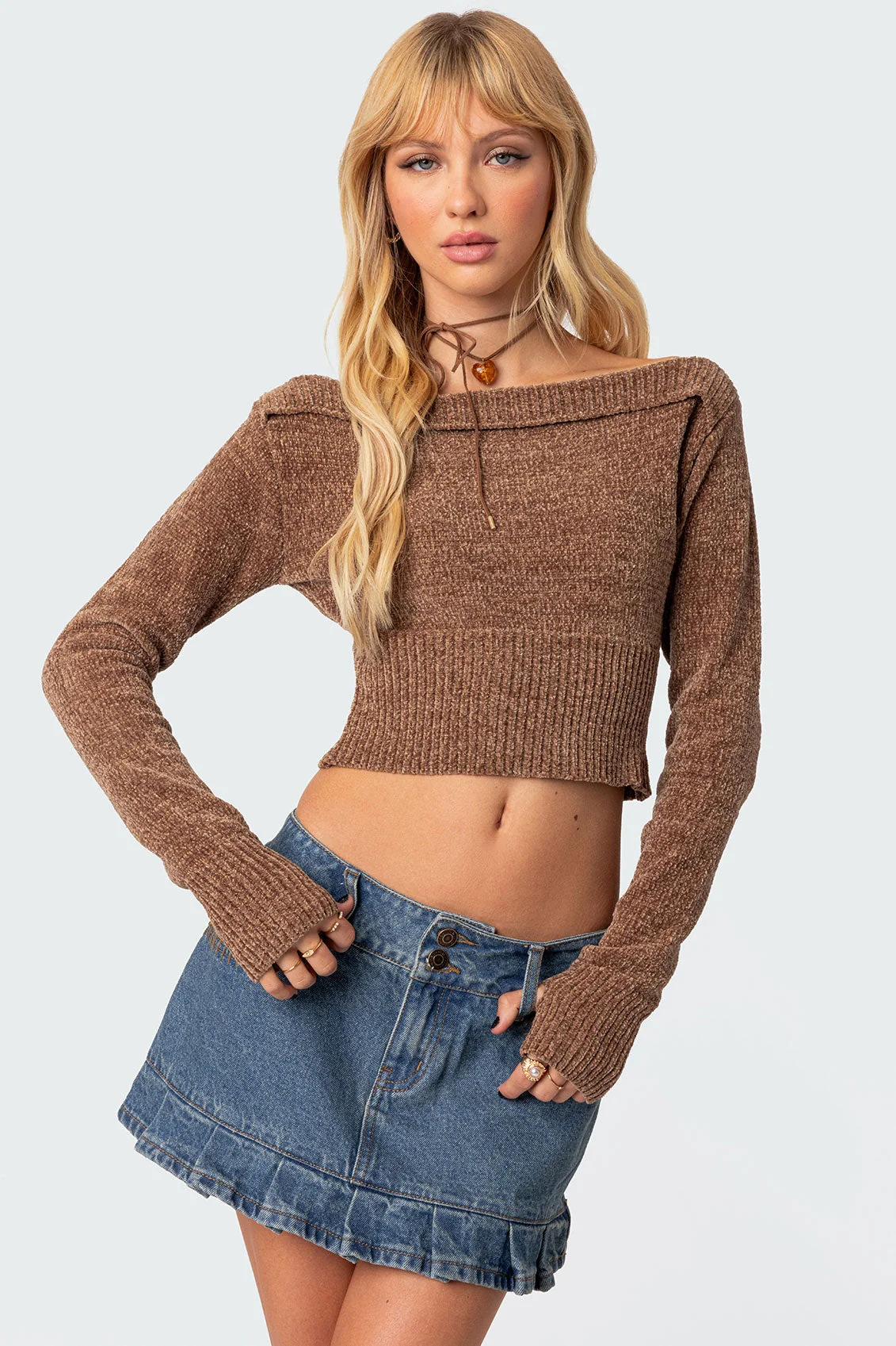 Comfy Brown Knit Sweater for Women