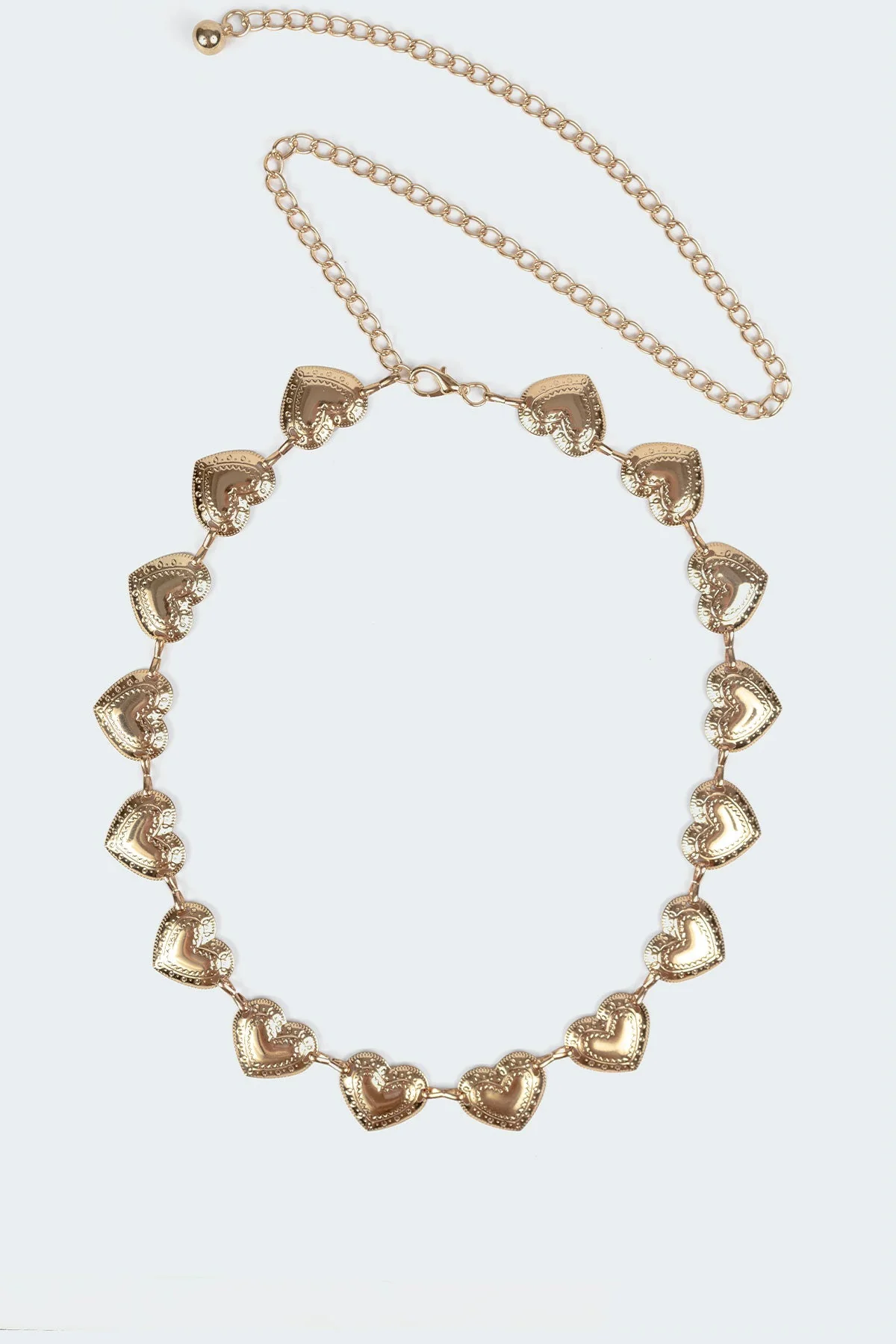 Gold Heart Pendant Chain Belt