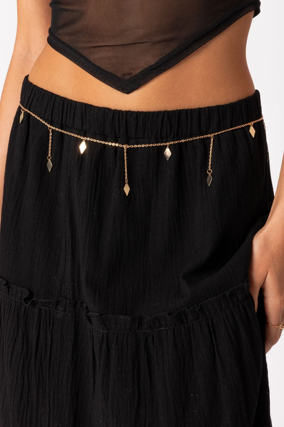 Gold Triangle Drop Belly Chain Jewelry