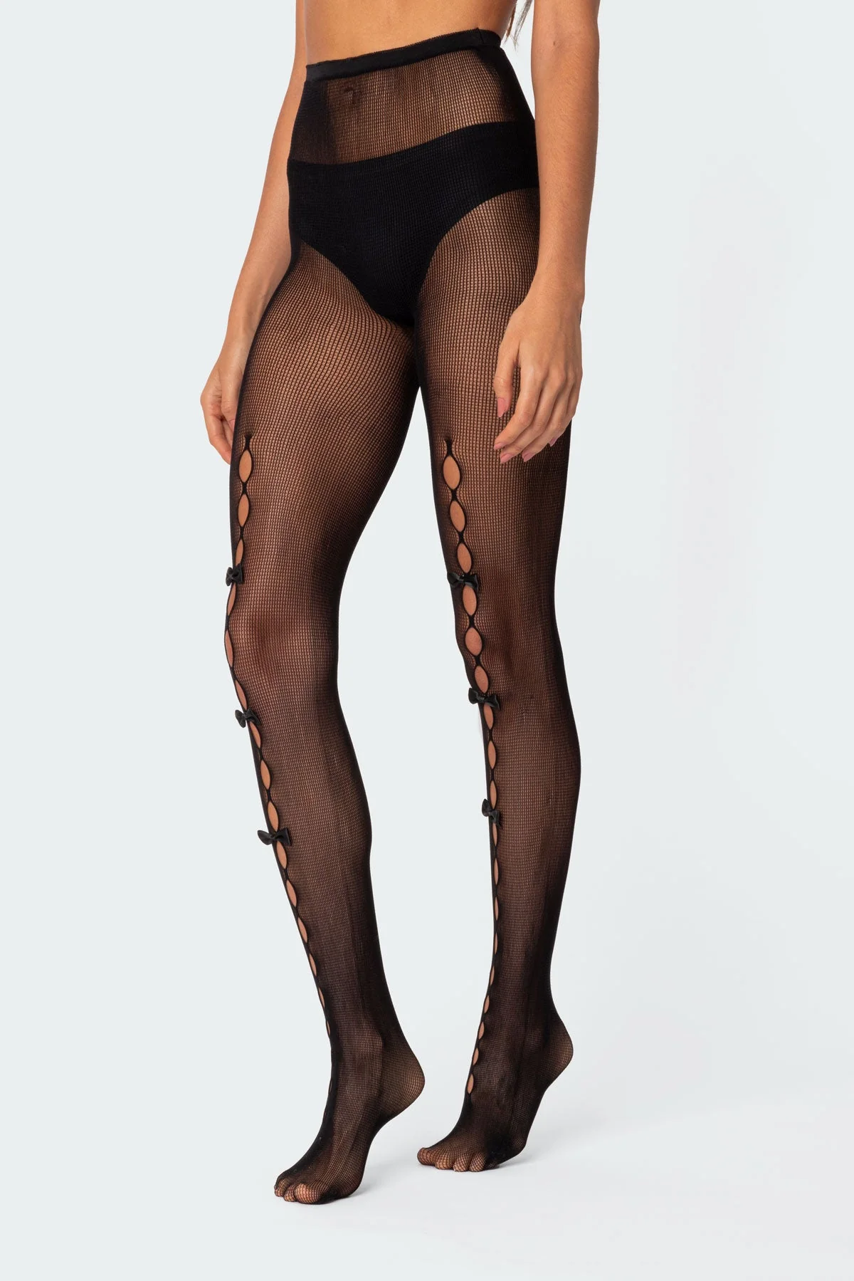 Black Cutout Tights for Women