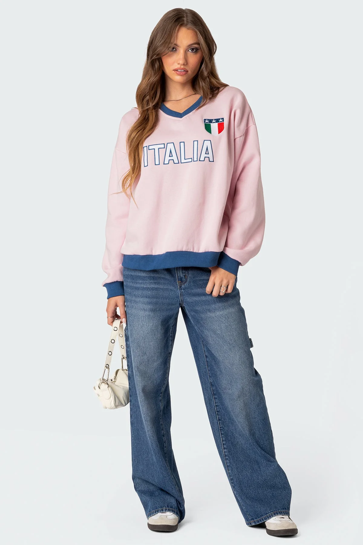 Light Pink Graphic Oversized Sweatshirt