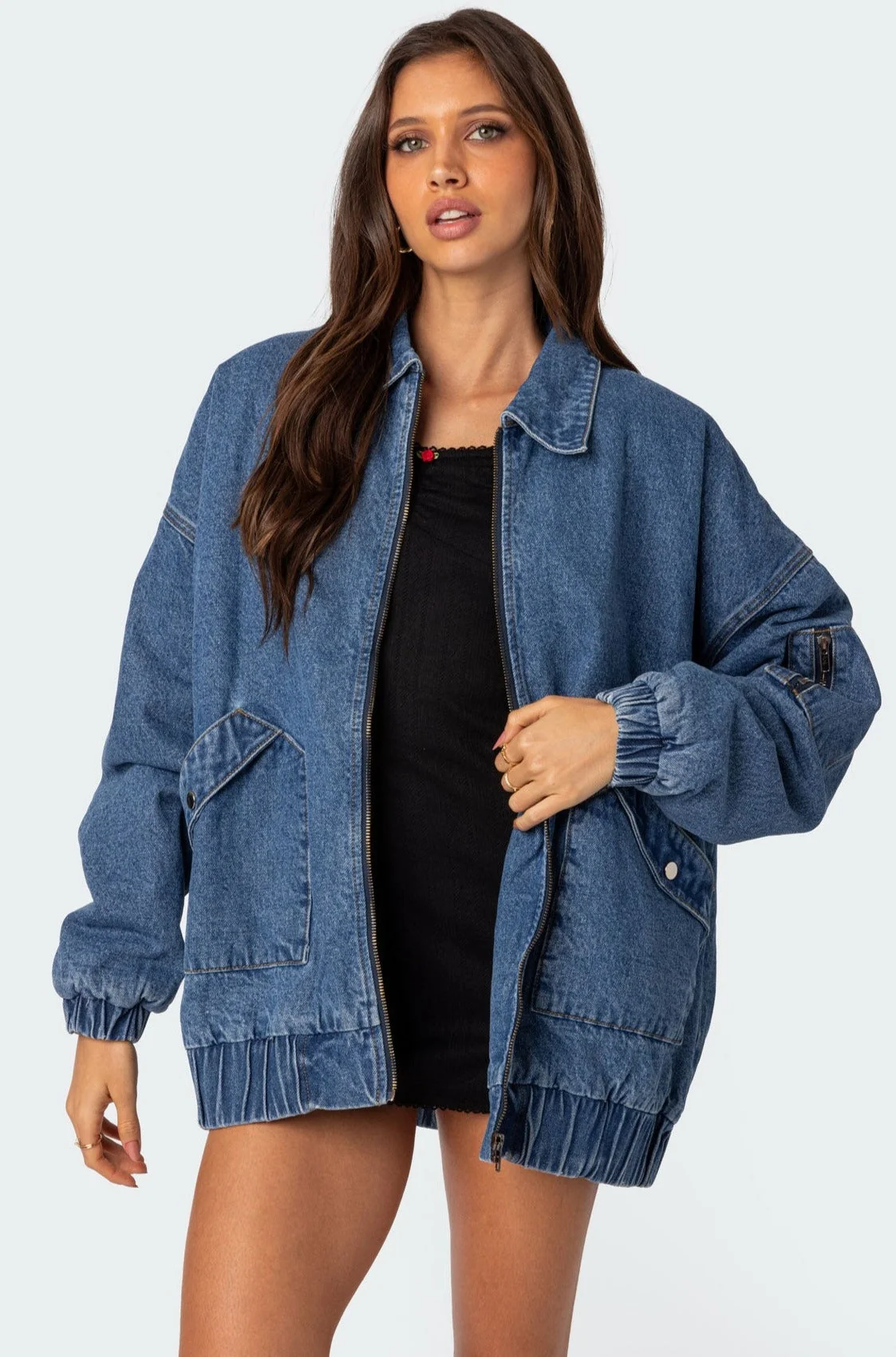 Blue Washed Oversized Denim Jacket