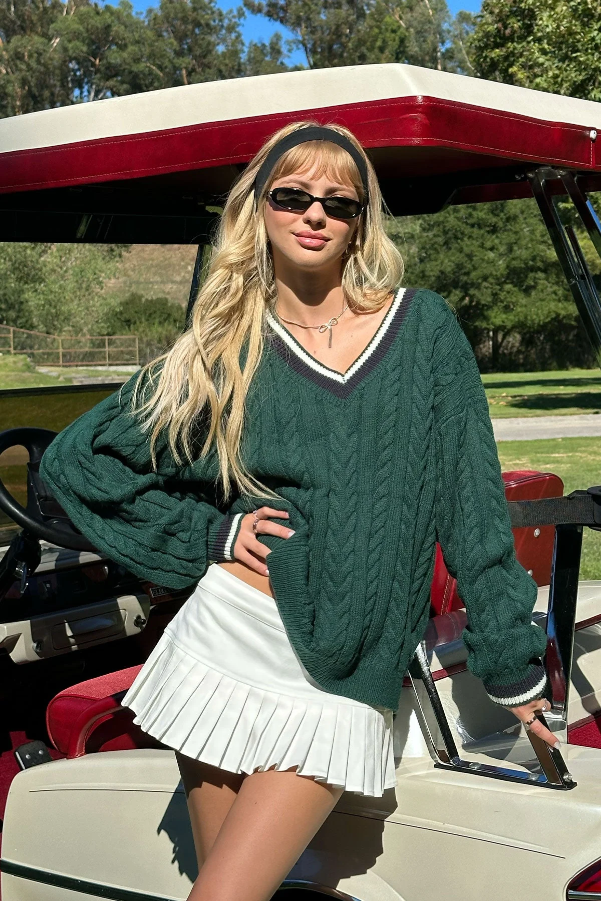 White Denim Pleated Mini Skort Dress