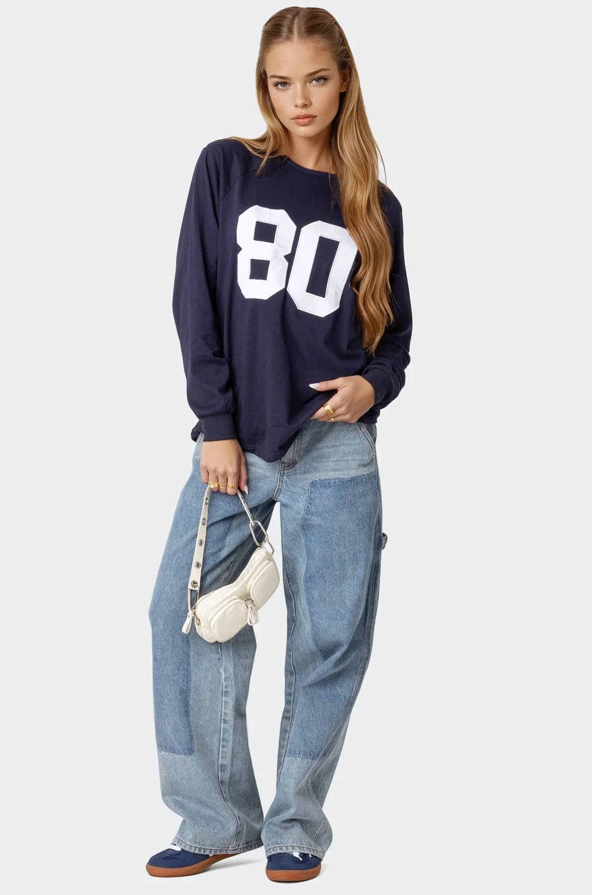 Navy Oversized Cotton T-Shirt