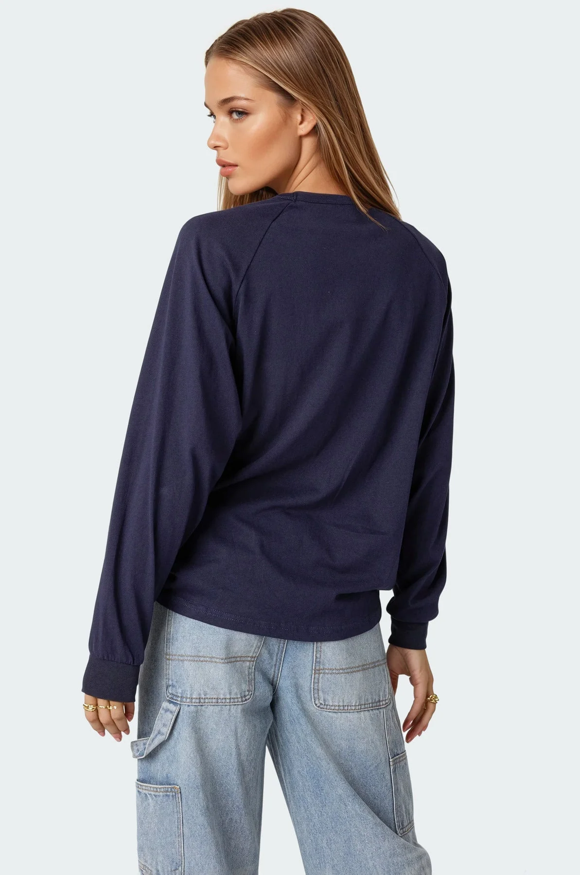 Navy Oversized Cotton T-Shirt