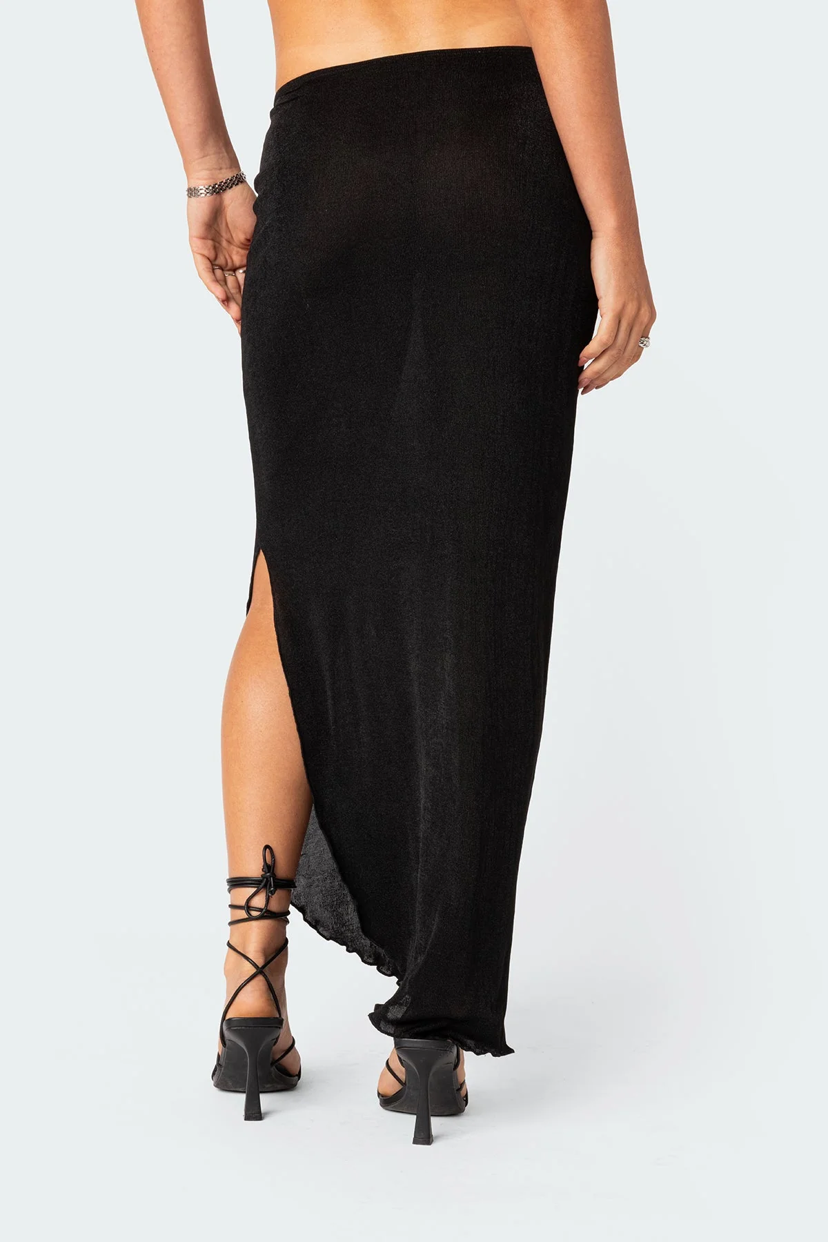 Black Maxi Skirt with Side Slit
