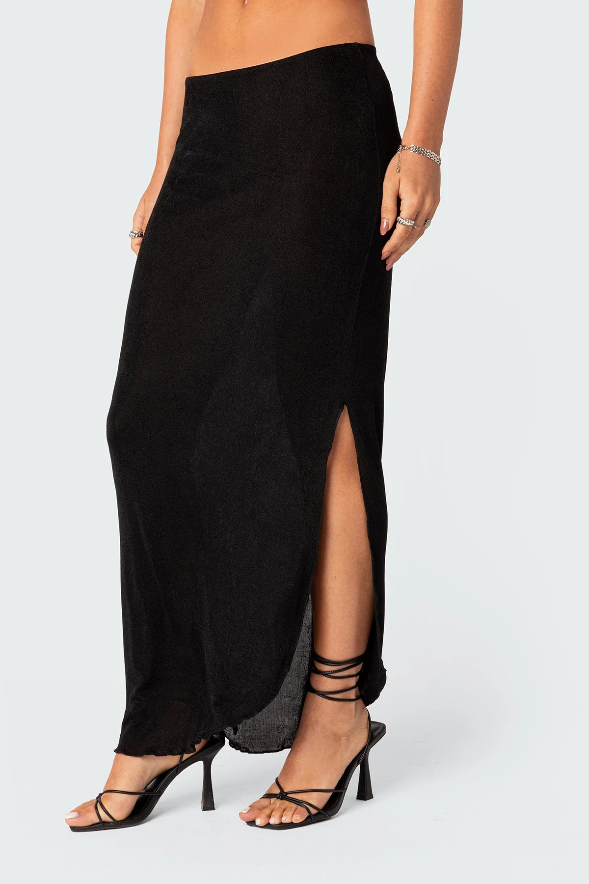 Black Maxi Skirt with Side Slit