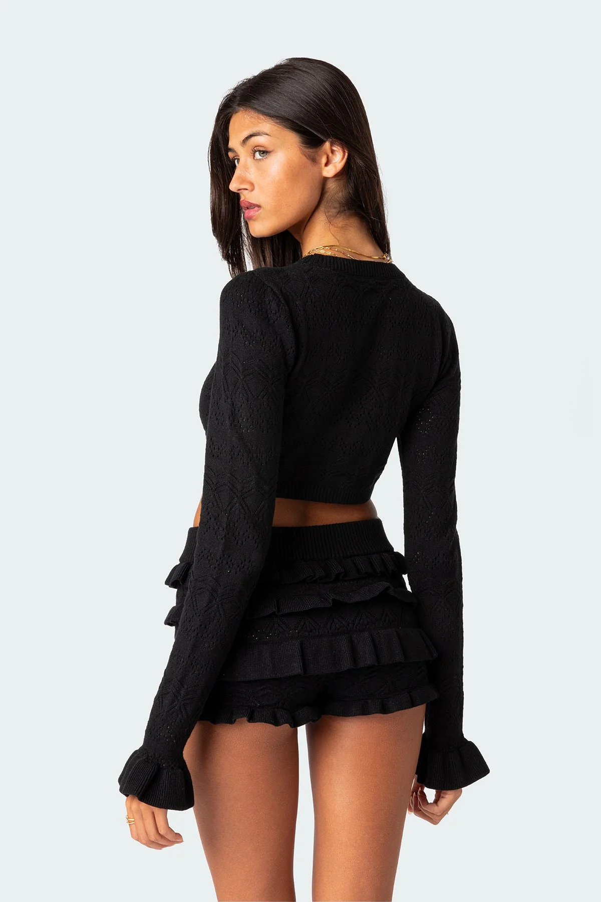 Black Knit Crop Sweater