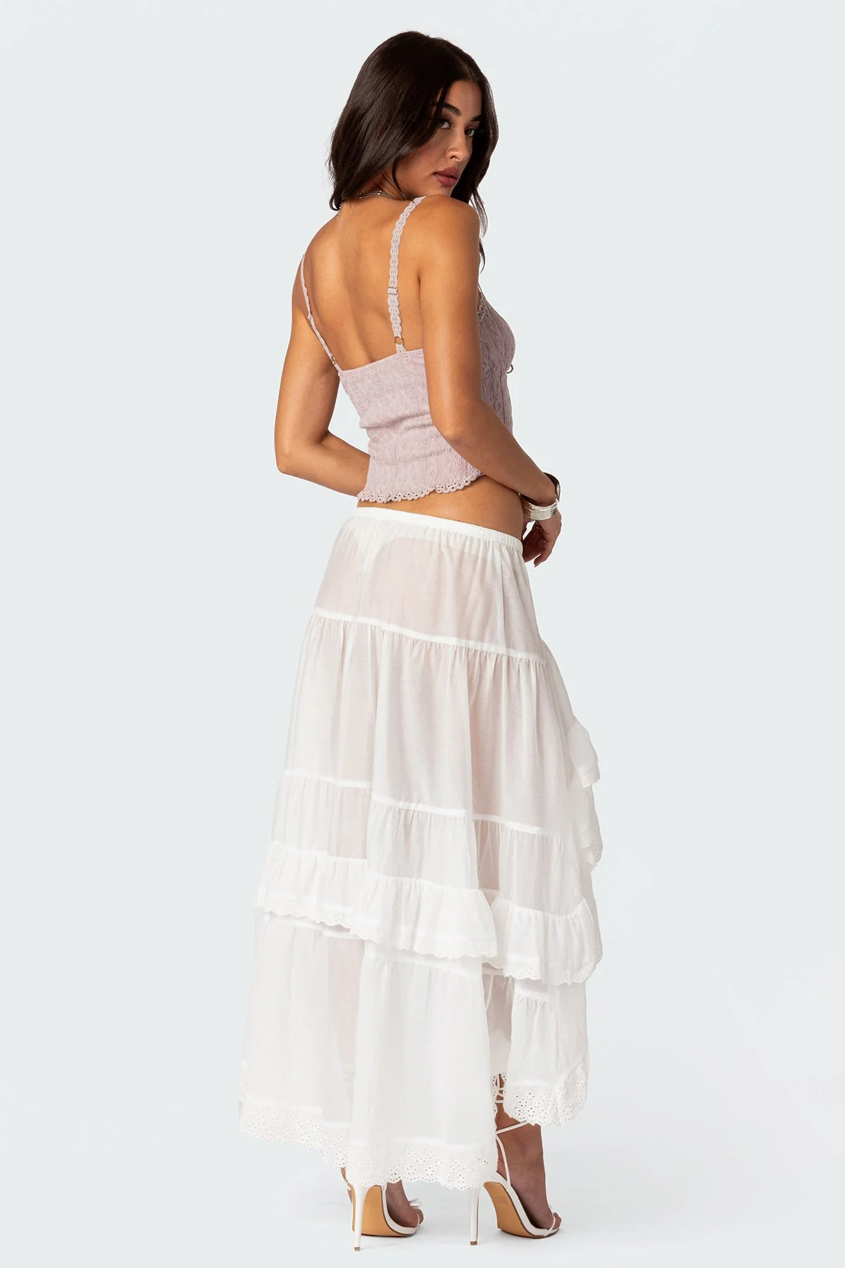 Mauve Knit Tank Top - Adjustable Straps, Textured Knit Fabric