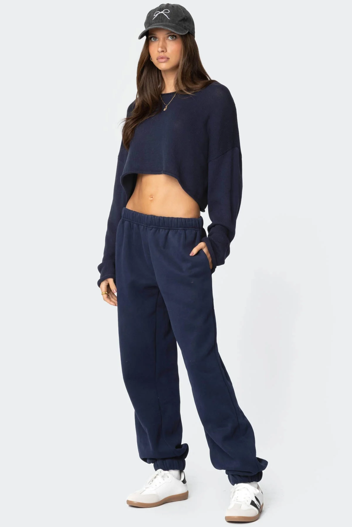 Navy Oversized Lounge Sweatpants for Women