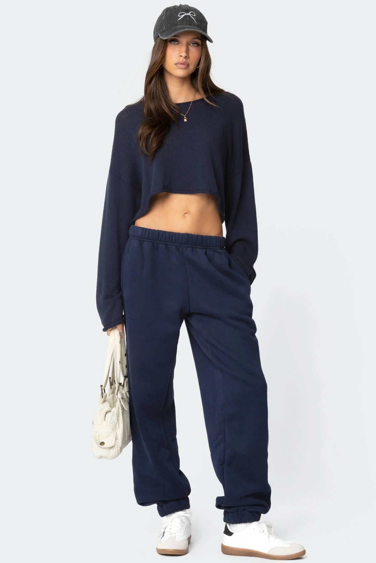 Navy Oversized Lounge Sweatpants for Women