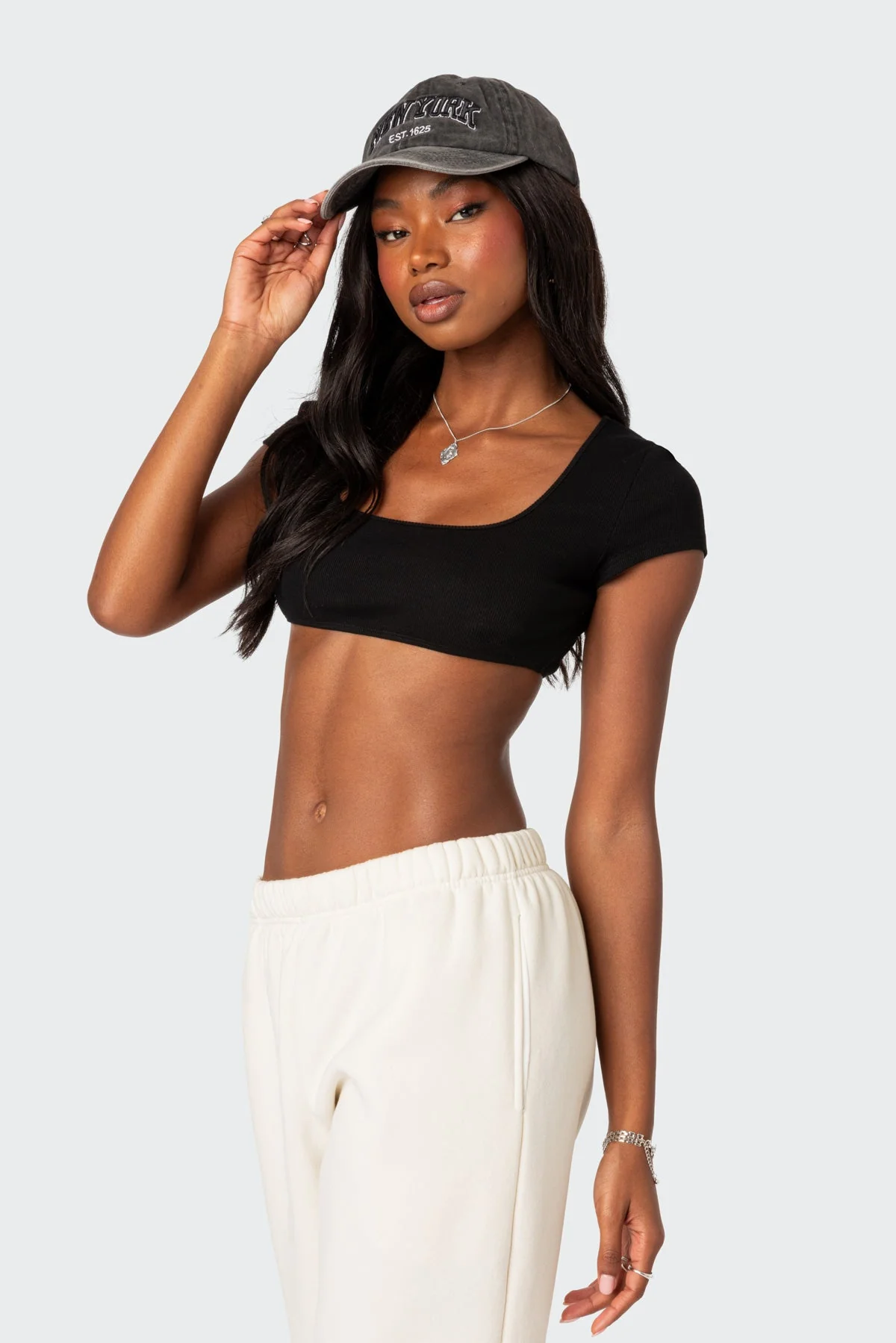 Ribbed Cotton Spandex Crop Top