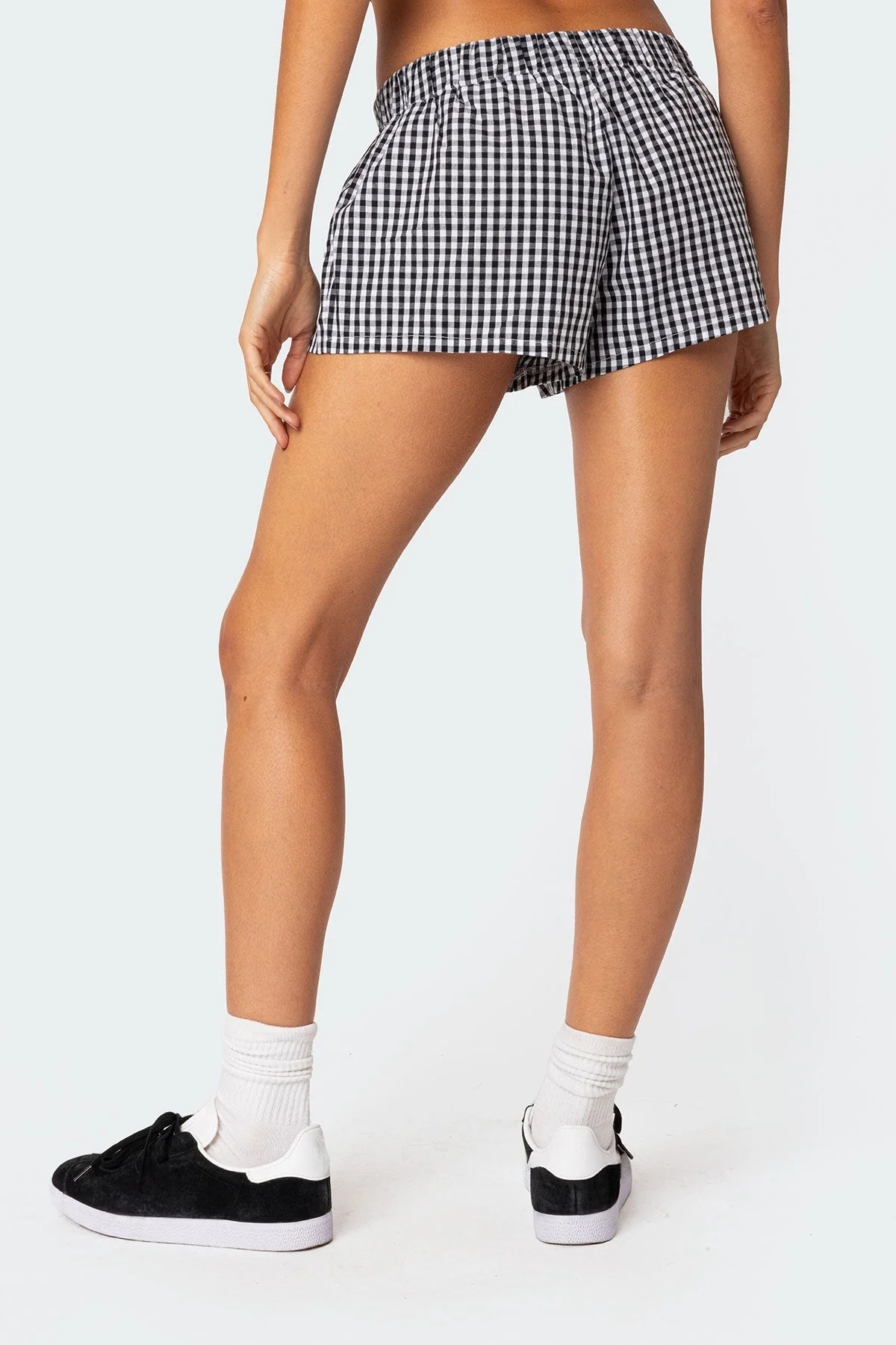 Black and White Gingham Boxer Shorts