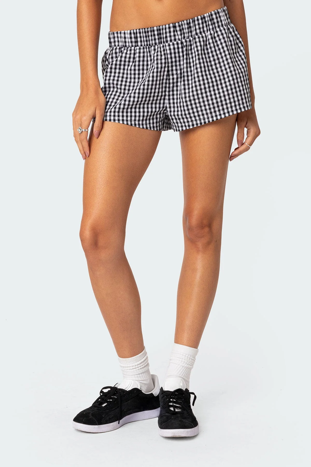 Black and White Gingham Boxer Shorts