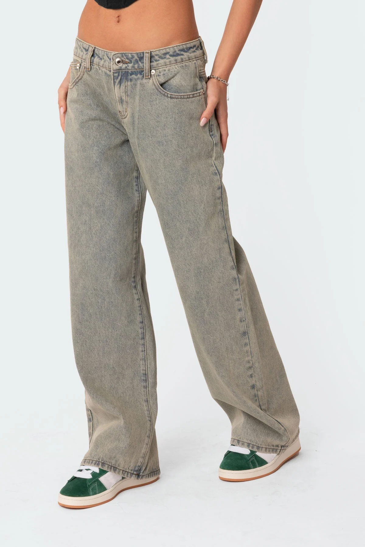 Blue Acid Wash High Waist Skinny Jeans