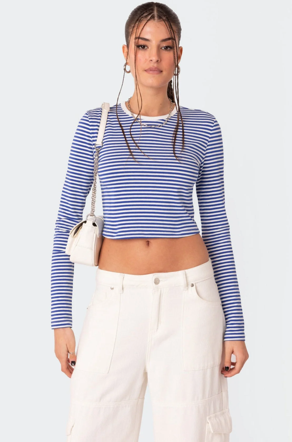 Striped Long Sleeve Cotton T-Shirt for Women