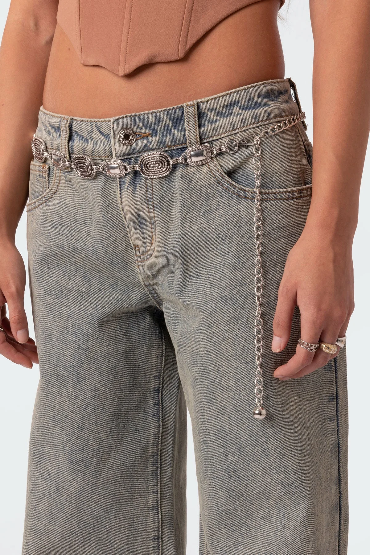 Silver Charm Belt for Personalized Style