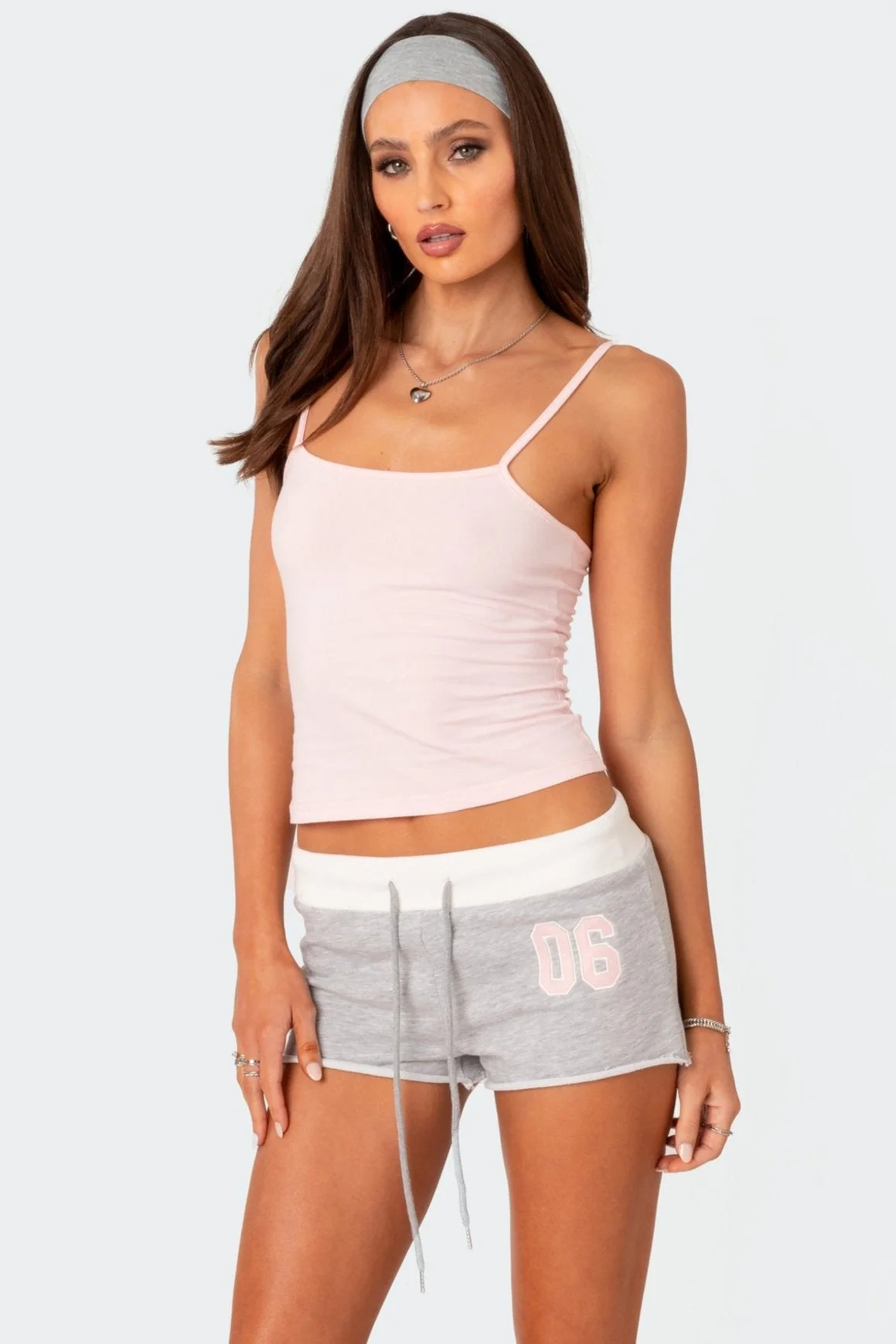 Light Pink Cotton Spandex Tank Top for Women