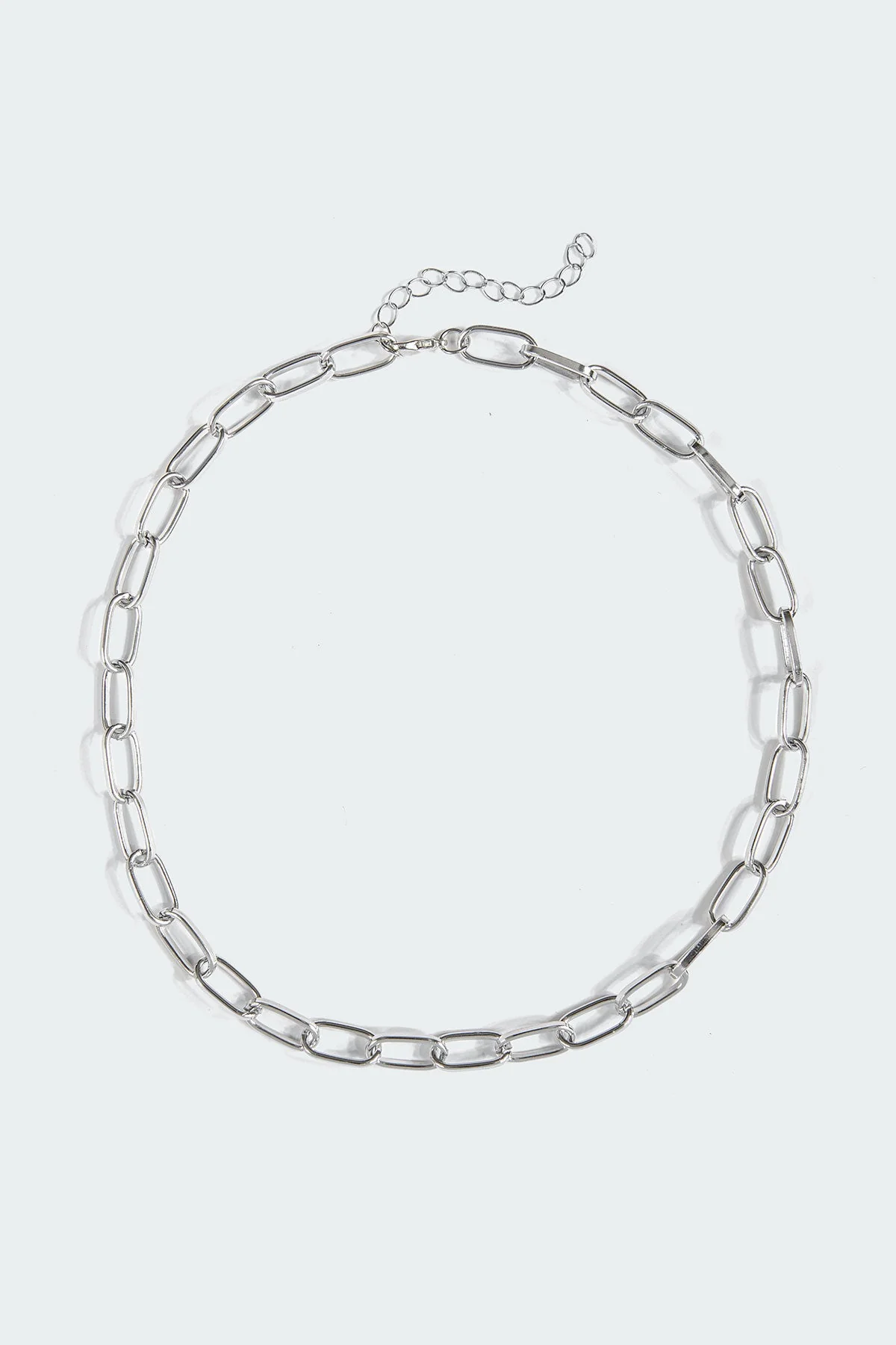 Chunky Silver Fargo Chain Necklace