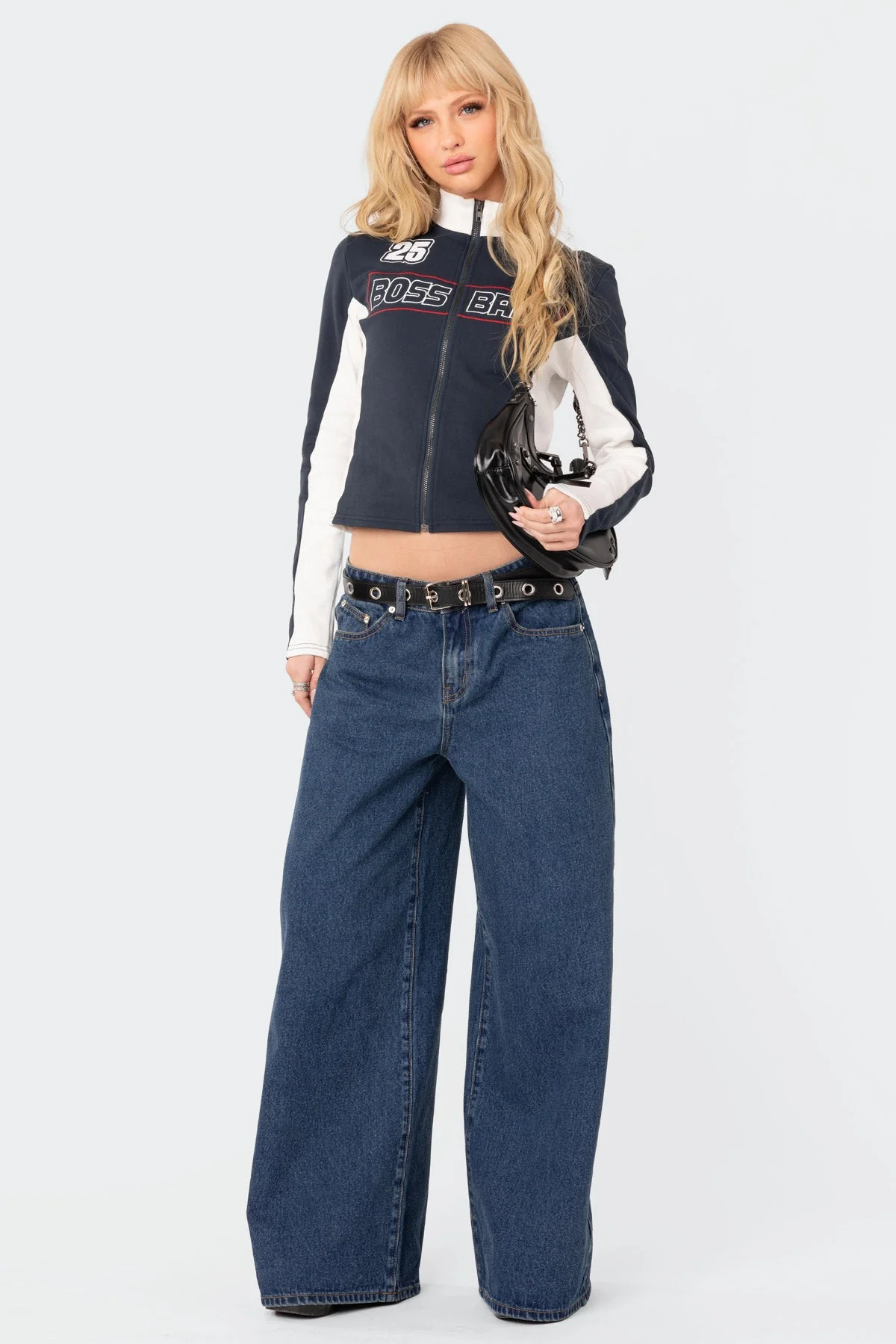 Modern Zip-Up Sweatshirt with Cowl Neck