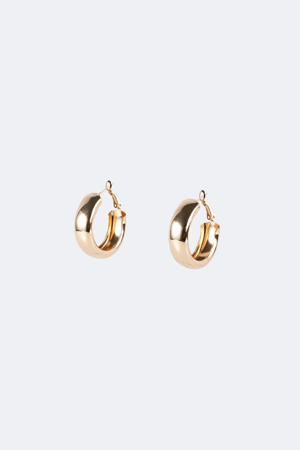 Gold Wide Hoop Earrings Stylish Jewelry Accessory