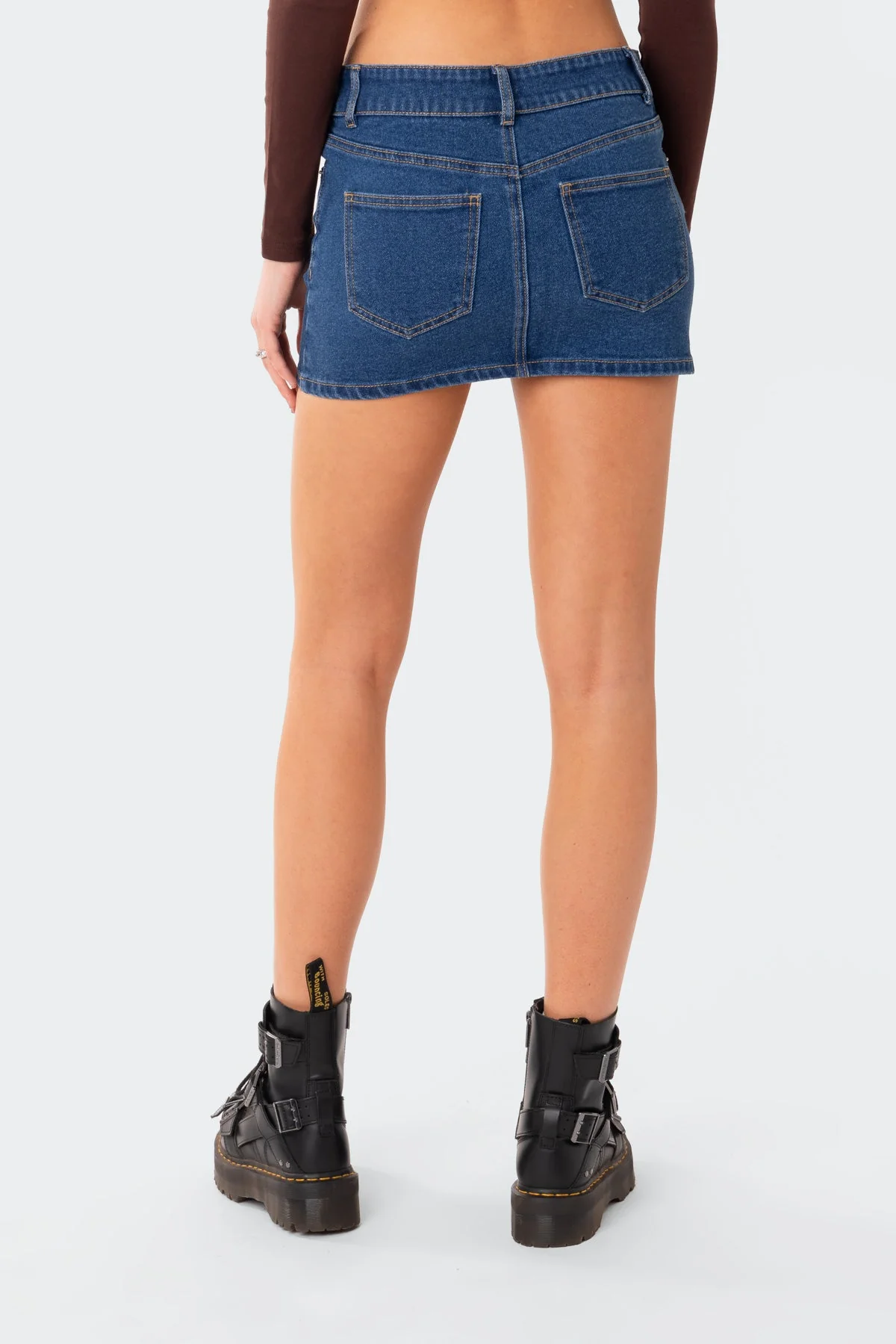 Blue Denim Mini Skirt - Low-Rise Stylish Apparel