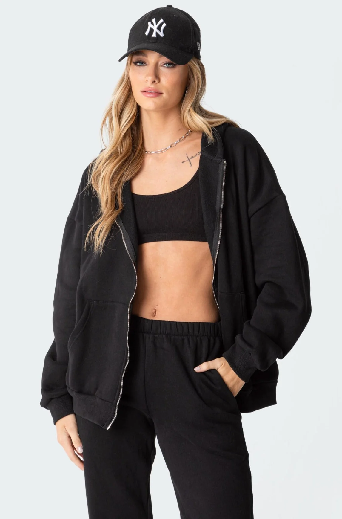 Black Oversized Hoodie for Women and Men