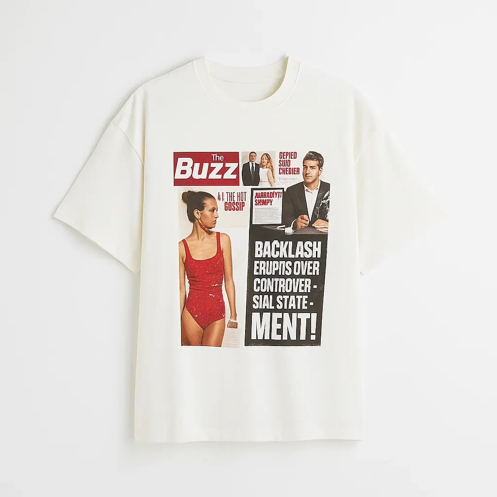 Bold Magazine Print Streetwear T-Shirt | Urban Style