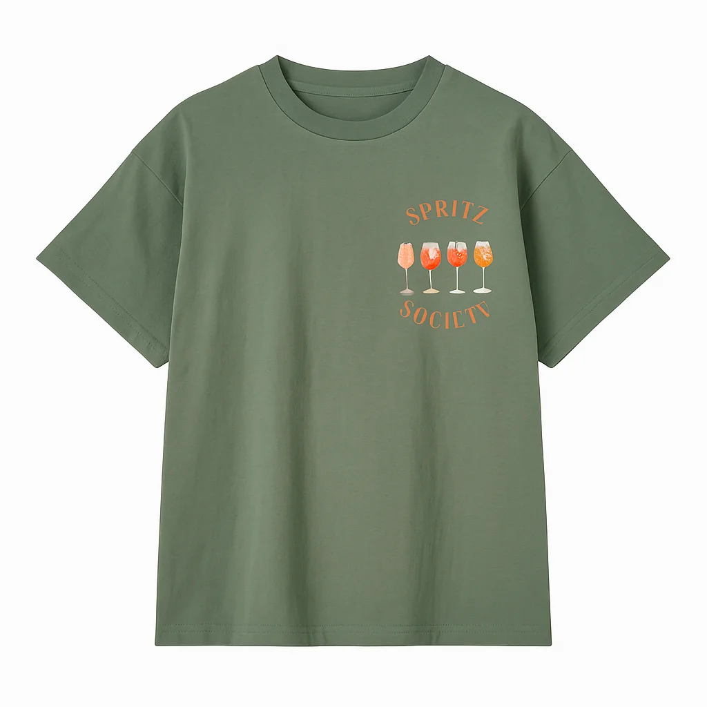 Chic Golden Hour Club Spritz Tee Shirt for Women