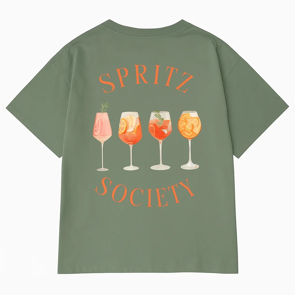 Chic Golden Hour Club Spritz Tee Shirt for Women