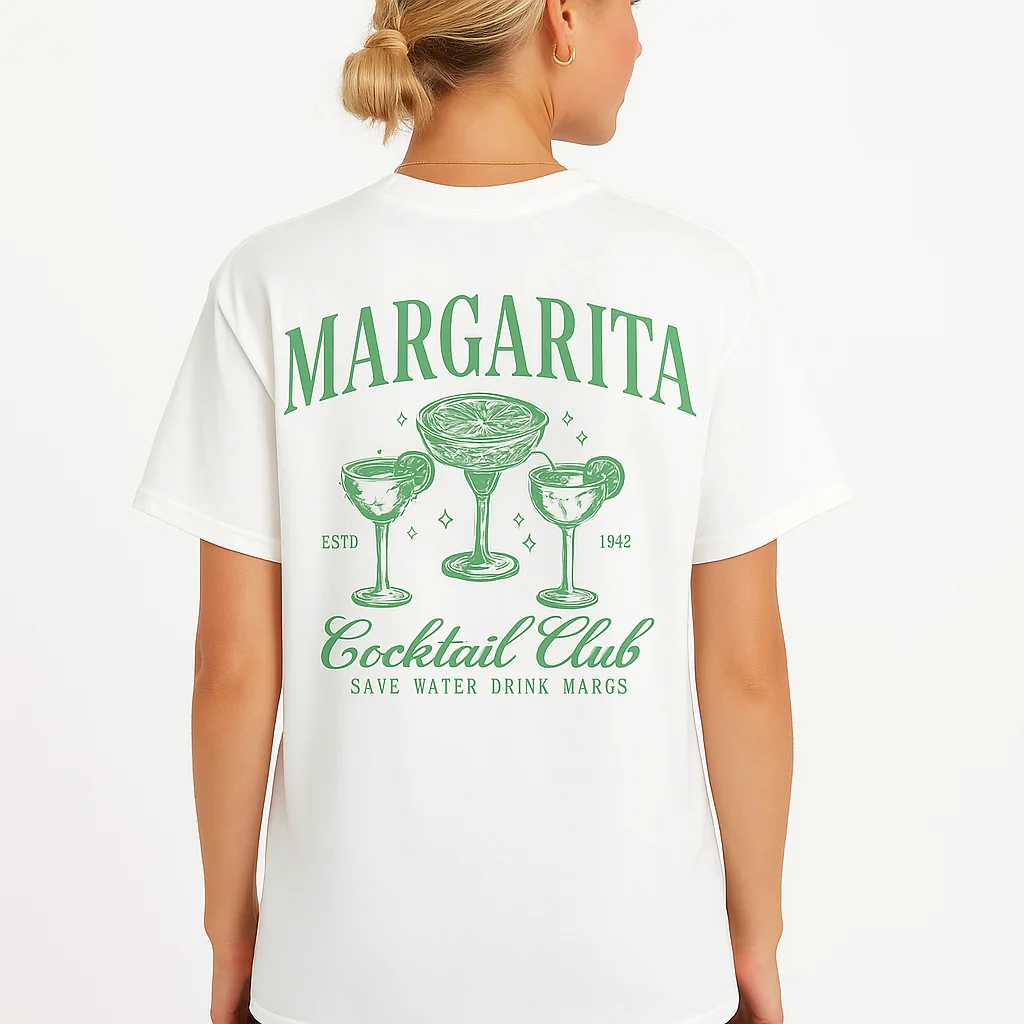 Vintage Margarita Graphic Tee - Beach Vibes Cocktail Club Shirt