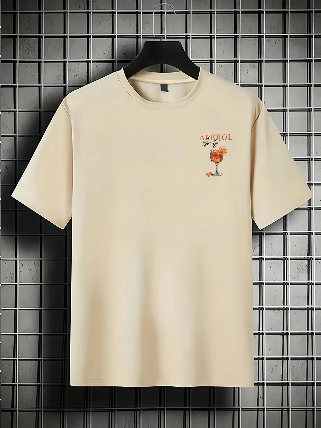 Retro Aperitif Recipe Graphic Tee in Black & Beige