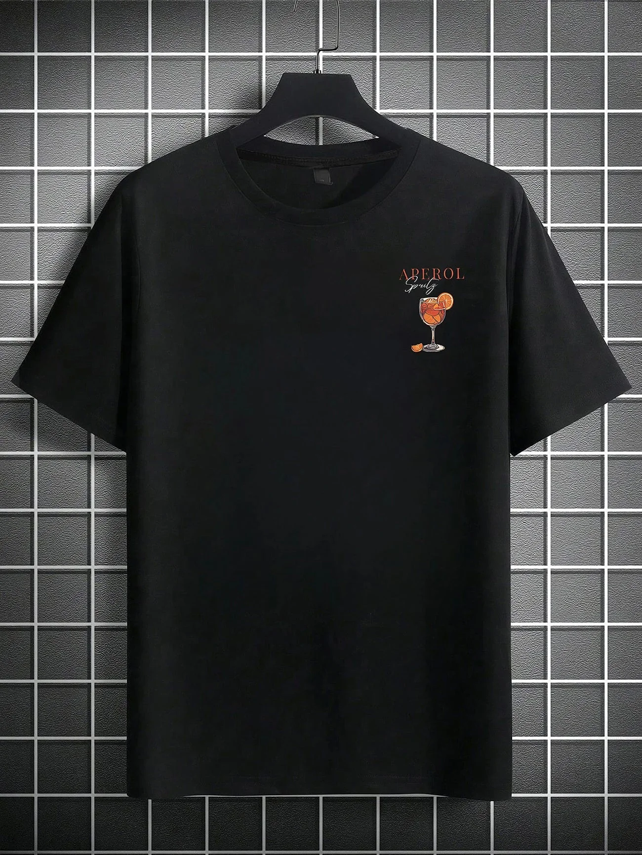 Retro Aperitif Recipe Graphic Tee in Black & Beige
