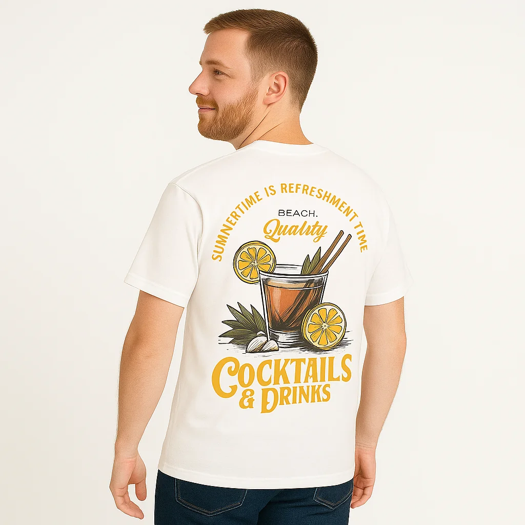 Tropical Cocktail Graphic Tee in Vibrant Colors