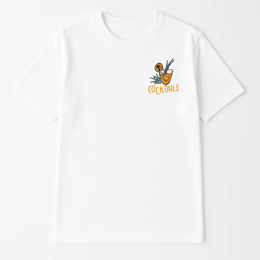 Tropical Cocktail Graphic Tee in Vibrant Colors