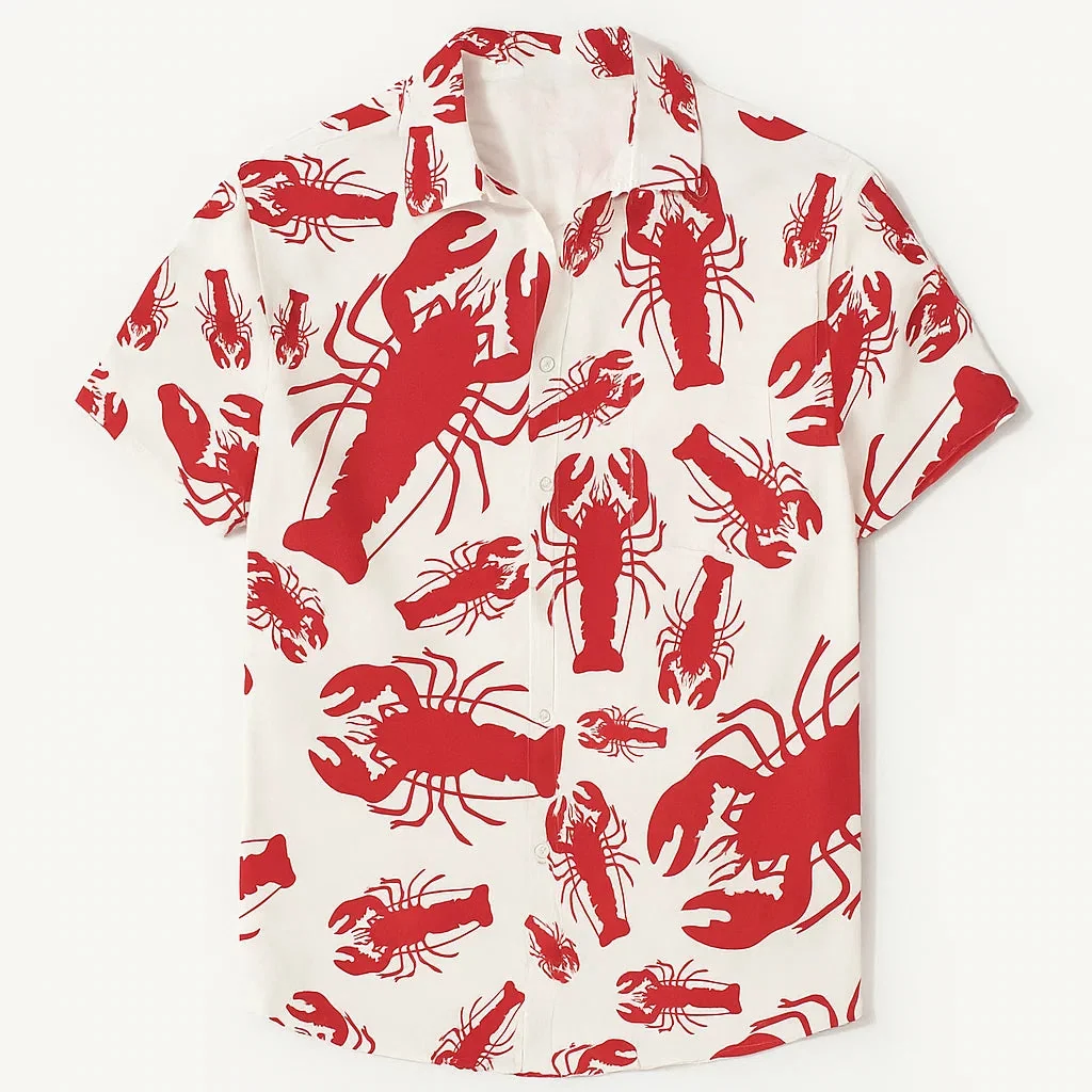 Red Lobster Print Shirt