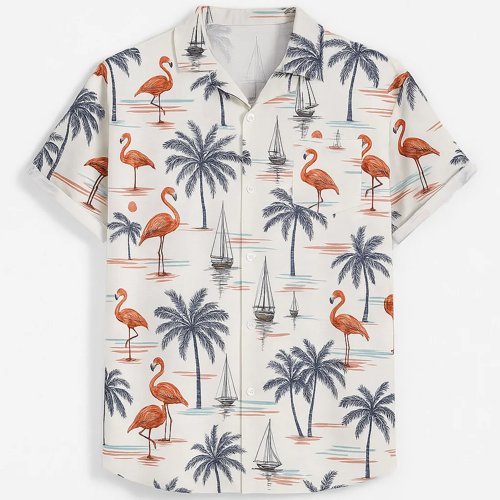 Tropical Escape Printed Shirt for Men - Lightweight Beachwear