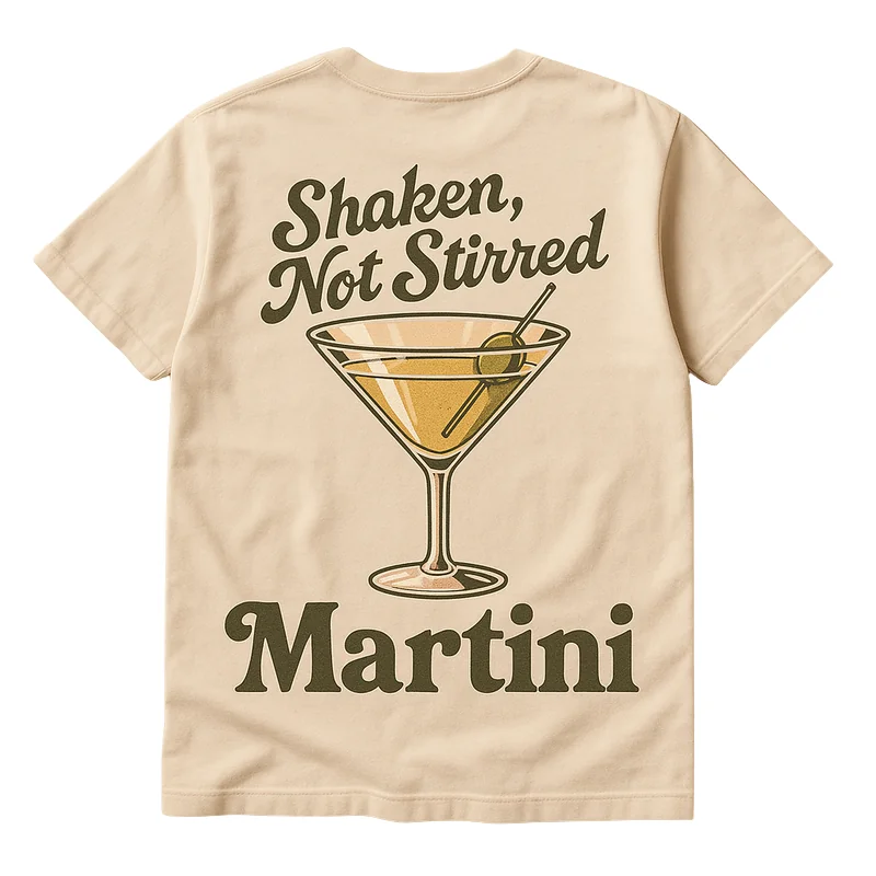 Olive Green Martini Coupe Graphic Tee