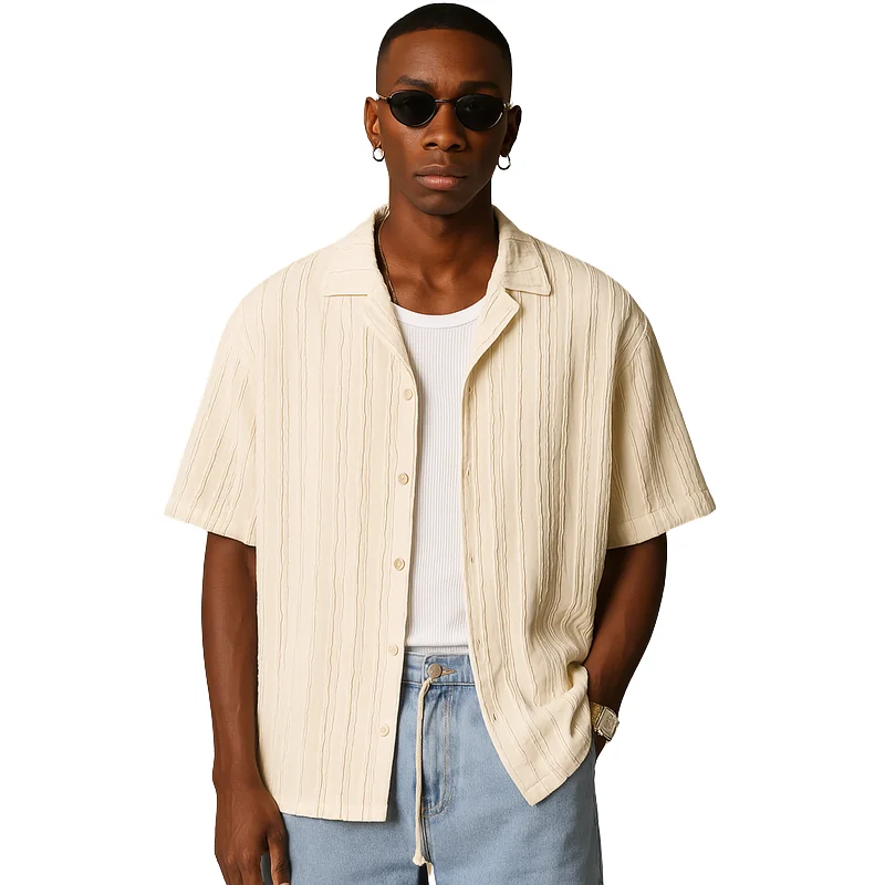 Sunset Wave Button-Up Shirt