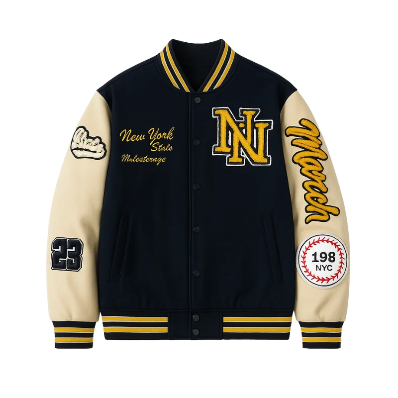 Varsity Jacket with Vintage Athletic Heritage | Wool-Blend & Faux Leather