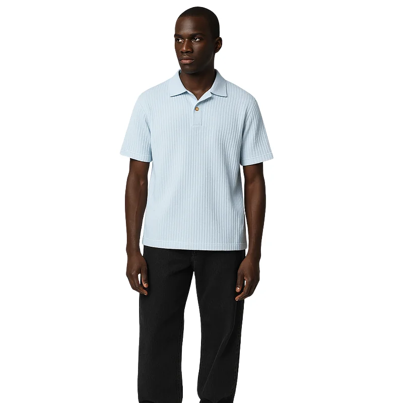 Vintage Boardwalk Blue Cotton Polo Shirt