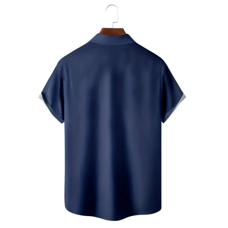 Nautical Retro Navy & Cream Shirt - Stylish Argyle Cruise Design