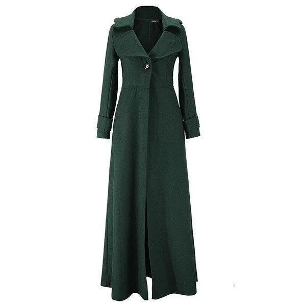 Elegant Wool & Polyester Vintage Coat for Women