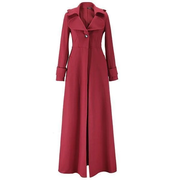 Elegant Wool & Polyester Vintage Coat for Women