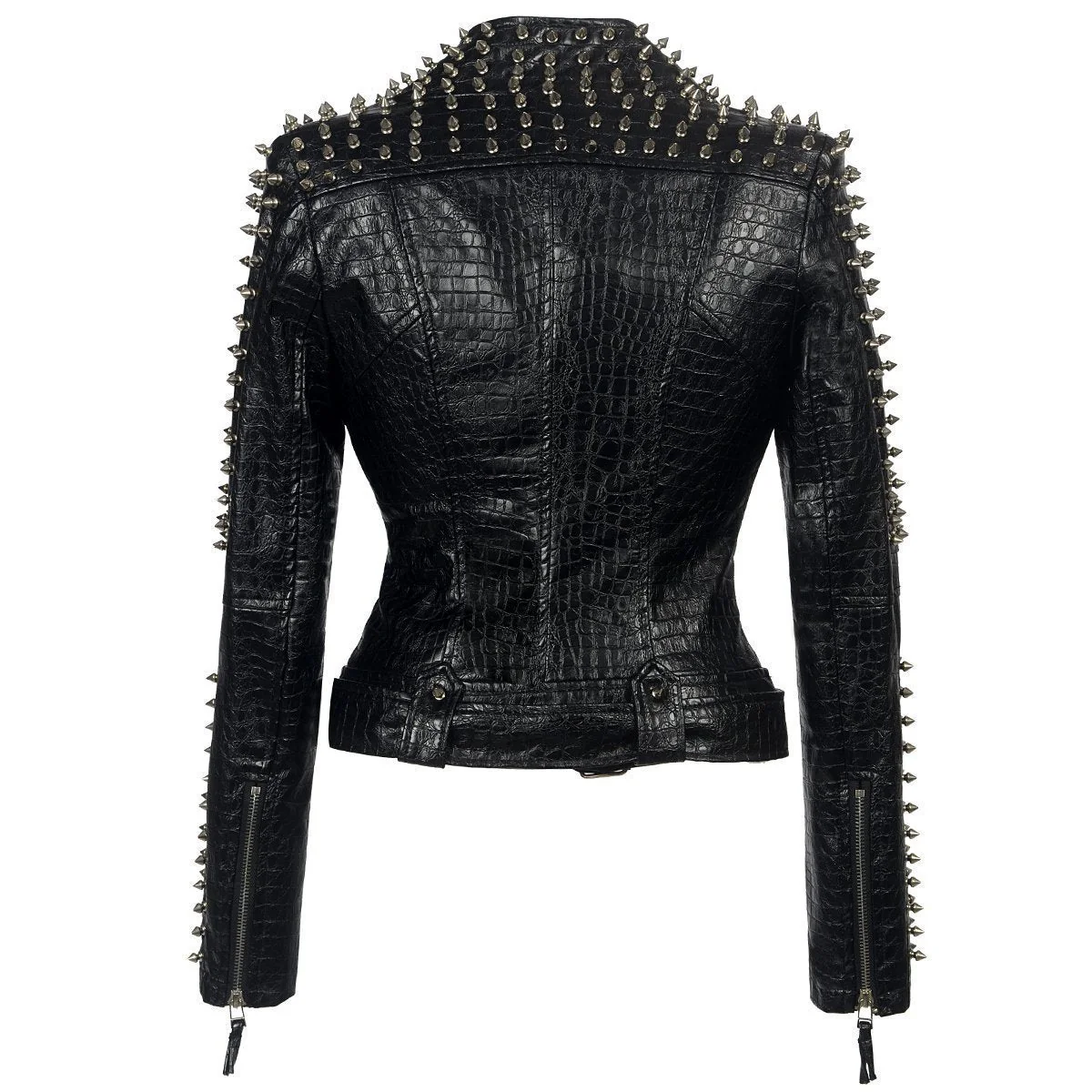 Studded Faux Leather Moto Jacket