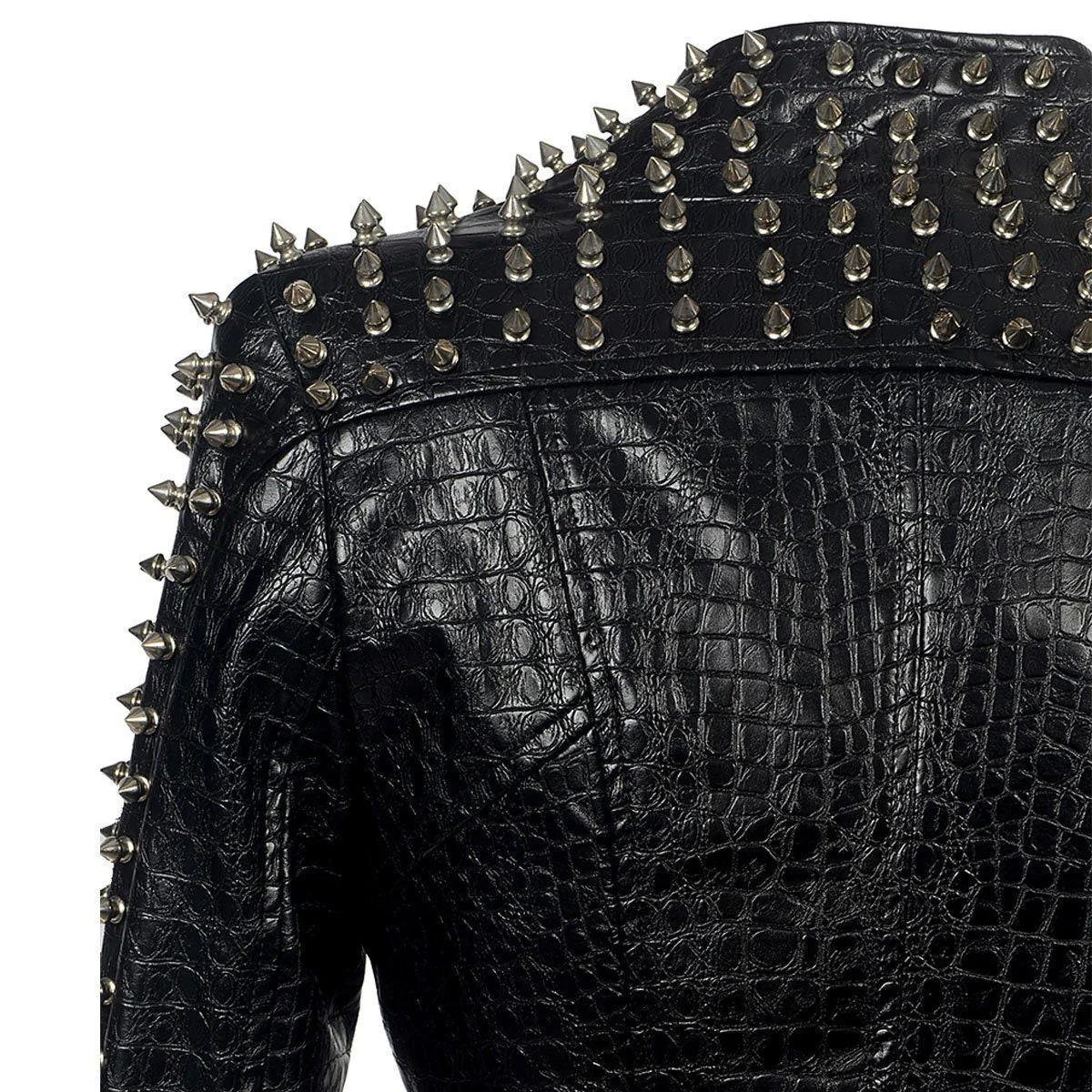 Studded Faux Leather Moto Jacket