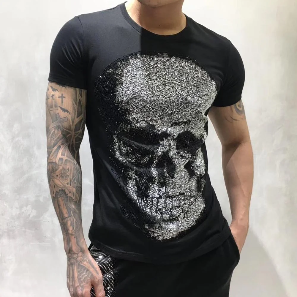 Skull Print Mens Cotton T-Shirt - Premium Quality