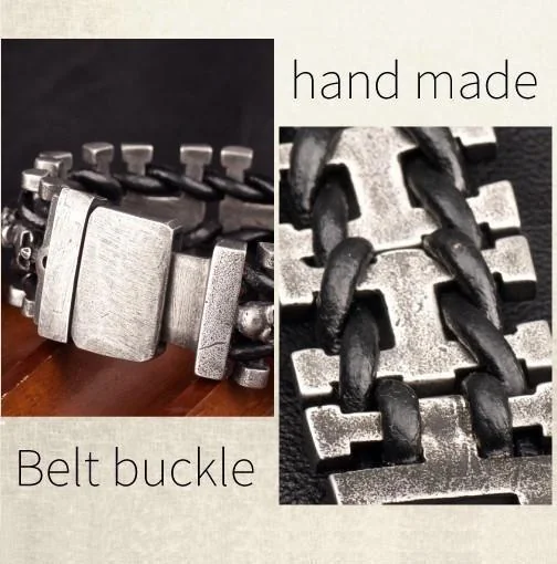 Silver Gray Stainless Steel Skull Bracelet 22cm | 8.7in