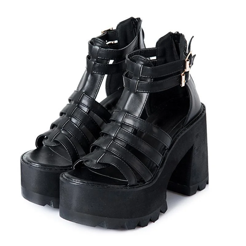 Womens Gothic Platform Shoes in Premium PU Leather